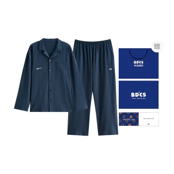 Peninsula City Pajama Set Men's Gift Box Set Gray Blue