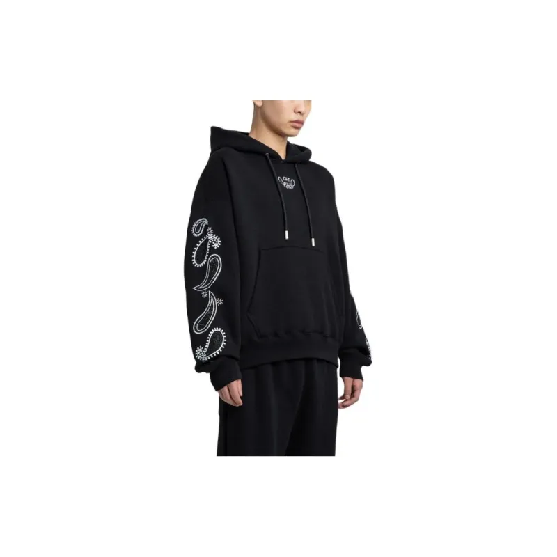 OFF-WHITE Bandana-Embroidered Drawstring Hoodie-2