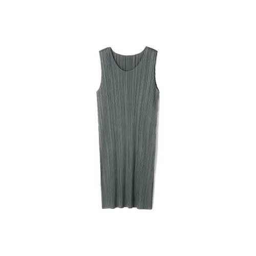 PLEATS PLEASE ISSEY MIYAKE Sleeveless Dresses Women's Gray