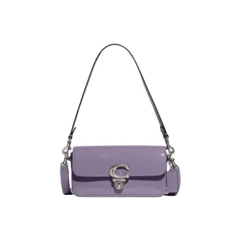 COACH Studio Patent Leather Portable Crossbody Bag Shoulder Bag Women's Light Purple