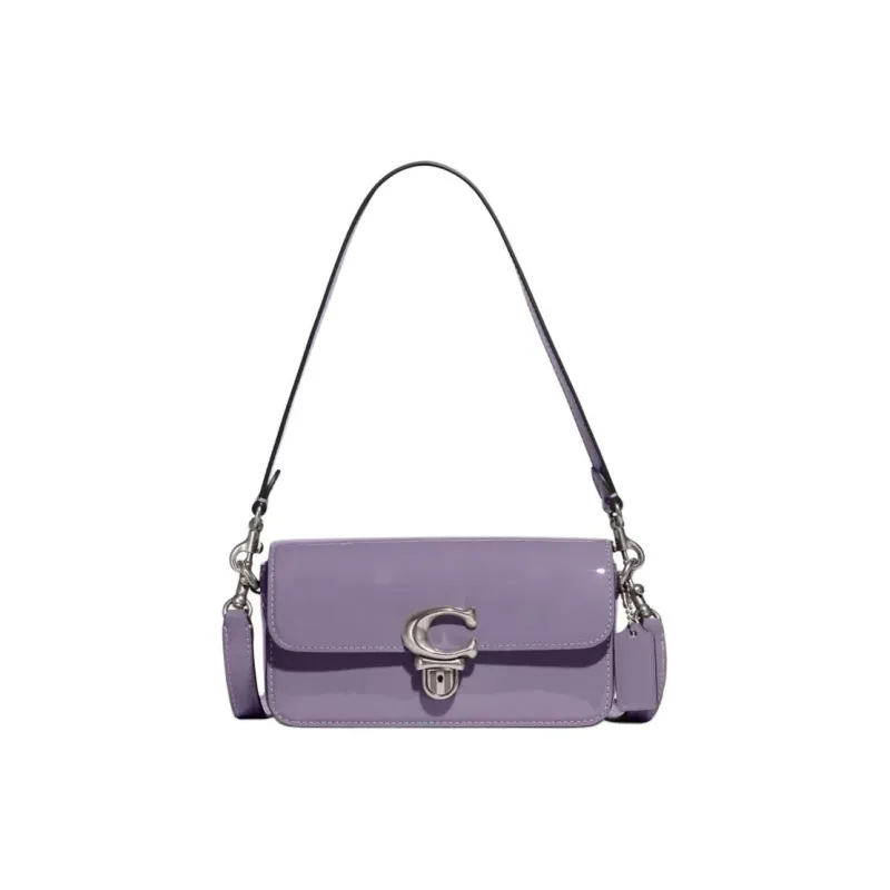COACH Studio Patent Leather Portable Crossbody Bag Shoulder Bag Women's Light Purple-0