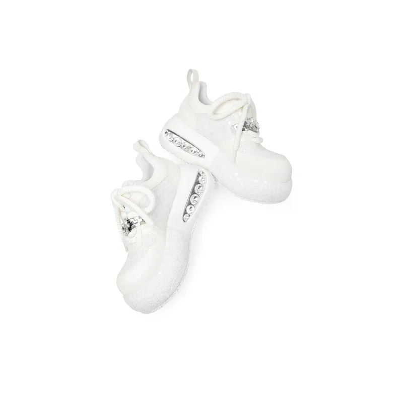 Hoov Anti-Slip And Wear-Resistant Height Increasing Low-Top Casual Shoes Women's Coconut Milk White-4