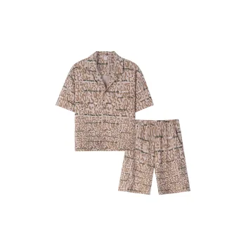 Sha Qian Pajama Set Summer Men's Milk Tea Beige
