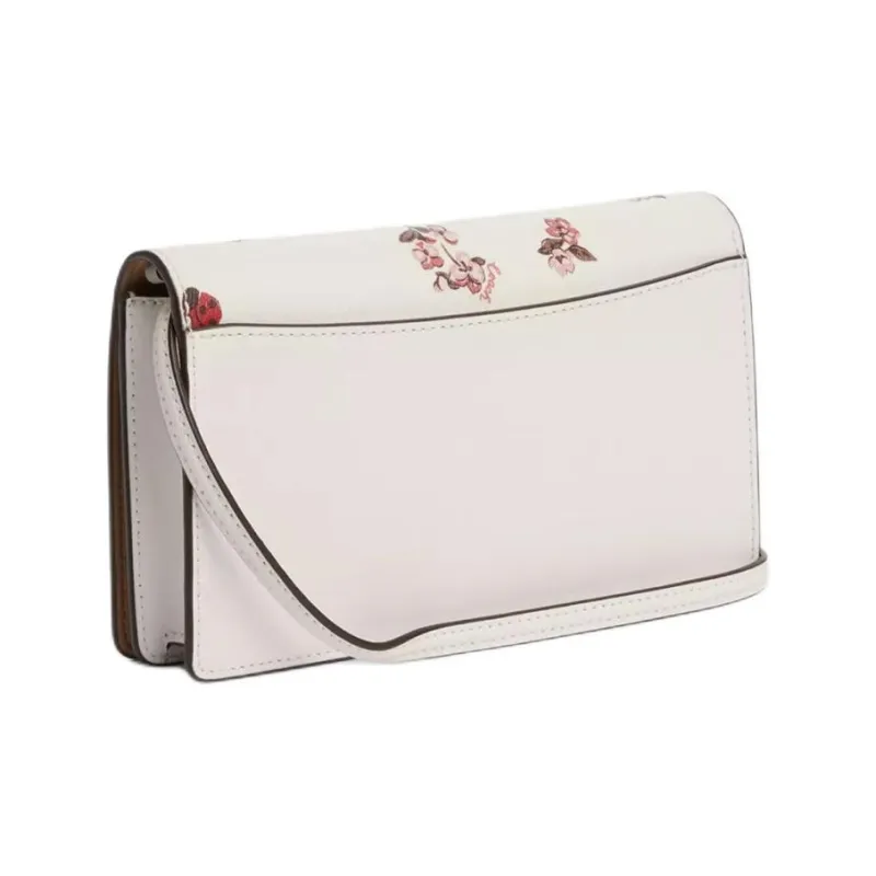 COACH Anna Coated Canvas Clutches Shoulder Bag Crossbody Bag Small Size Women's Gold & Chalk Multicolor-1