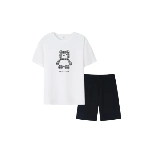 Sha Qian Pajama Set Summer Men's White