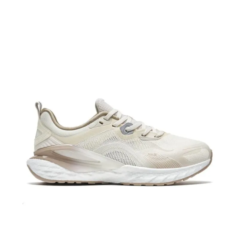XTEP Shock Absorbers With Slip Resistant And Abrasion Resistant Properties Low Top Running Shoes Women's Beige Umber-1