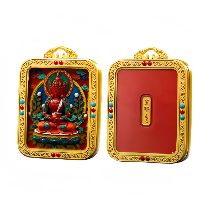 Xifeng Building Cinnabar Jade Pendants Unisex-8