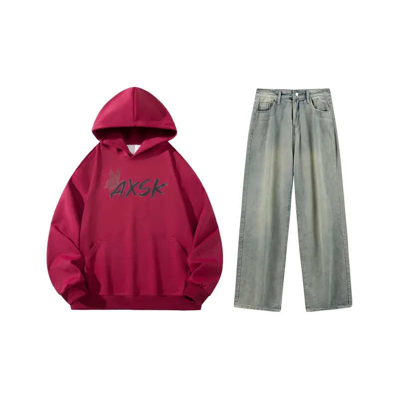A.X.S.K Sweatshirt Sets Unisex-33