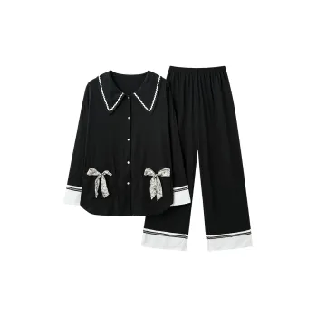 Chun Xi Pajama Set Women's Elegant Black