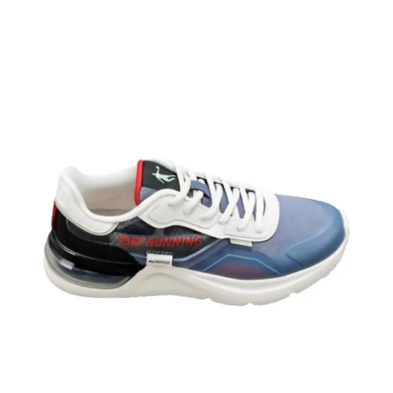 QIAODAN Slip-Resistant Low-Top Running Shoes Men's Antique Porcelain White/Coastal Blue-1