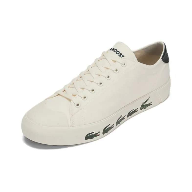 LACOSTE Low Top Skateboard Shoes Men's White-1