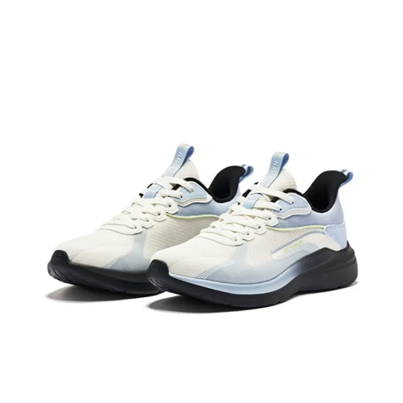 QIAODAN Abrasion Resistant Breathable Low Top Running Shoes Men's White Blue-2