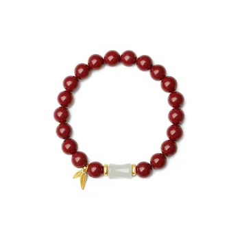Yi Mingju Reconstructed Cinnabar Jade Bracelets Women's