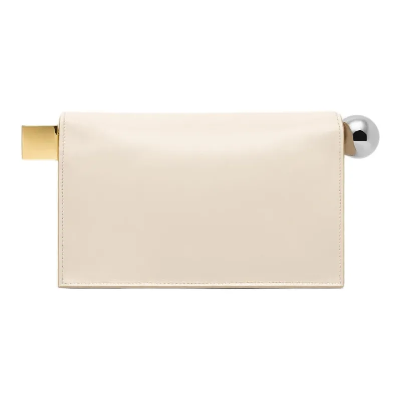 Jacquemus Cow Leather Clutch Women's Light Ivory-3