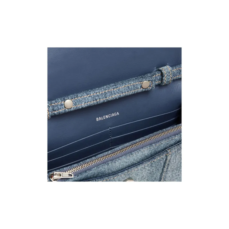Balenciaga Denim Hourglass Bag, Crossbody Bag, Shoulder Bag Women's Denim Blue-4