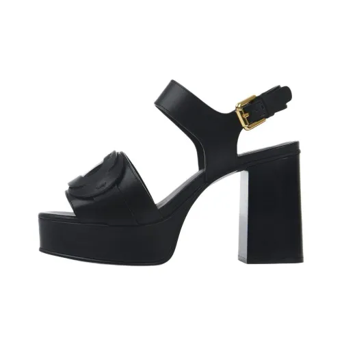 See By Chloé Appliqué-detail Leather Platform Sandals