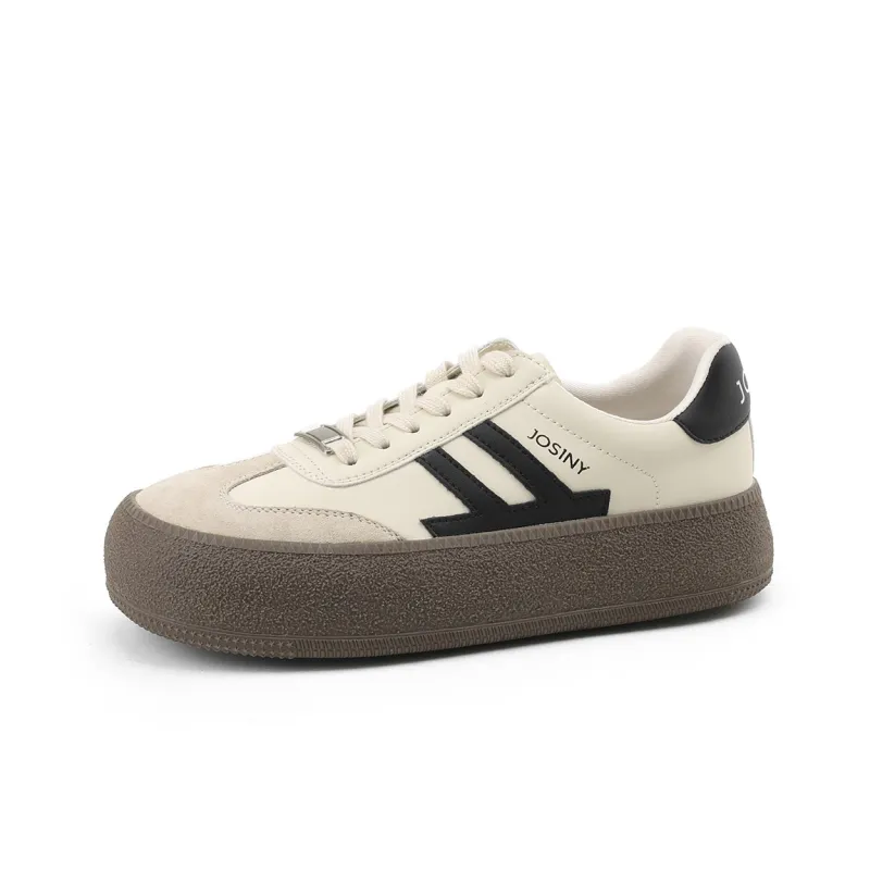 JOSINY Cushioned Wear Resistant Lightweight Breathable Low Top Casual Sports Skateboard Shoes Khaki/Black-2