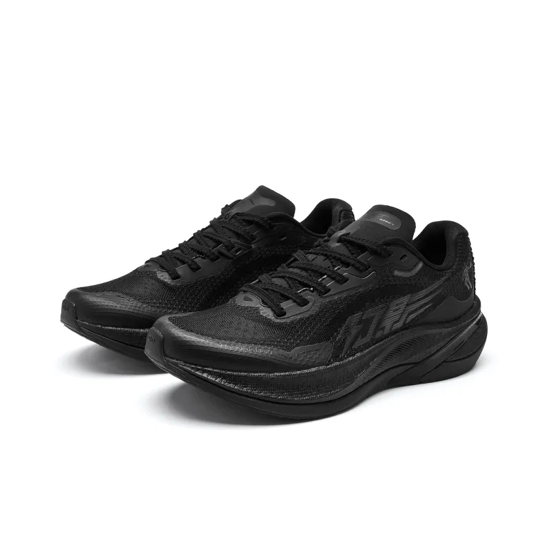 QIAODAN Shock Absorbers Slip Resistant Breathable Low Top Rubber Outsole Sprint Running Shoes Men's Black Silver-3