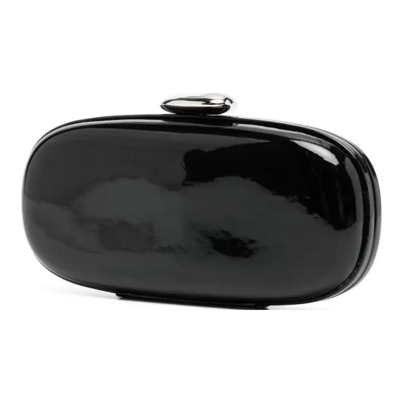MICHAEL KORS Tina Patent Leather Clutch Bag Over The Shoulder Small Size Women's Black-1