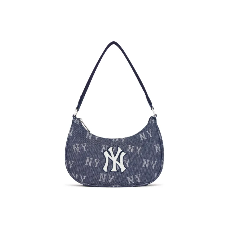 MLB New York Yankees Cotton Shoulder Bag, Handbag, Clutch, Student Backpack Unisex Indigo-0