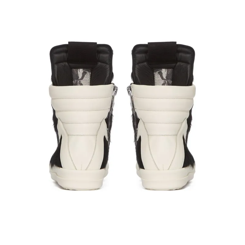 RICK OWENS/RO High Top Skateboard Shoes Men's Black White-4