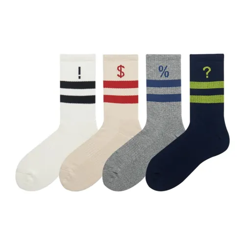 Hello Monday Mid Calf Socks Men's 4 Pack