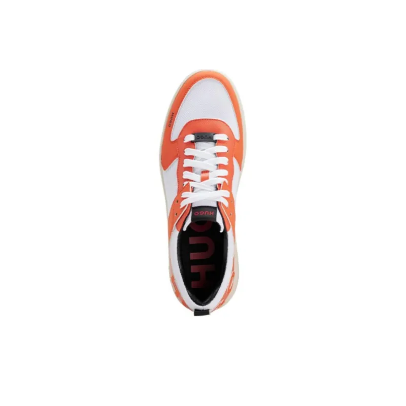 HUGO BOSS Low Top Stylish Skateboarding Shoes Men's Orange White-3