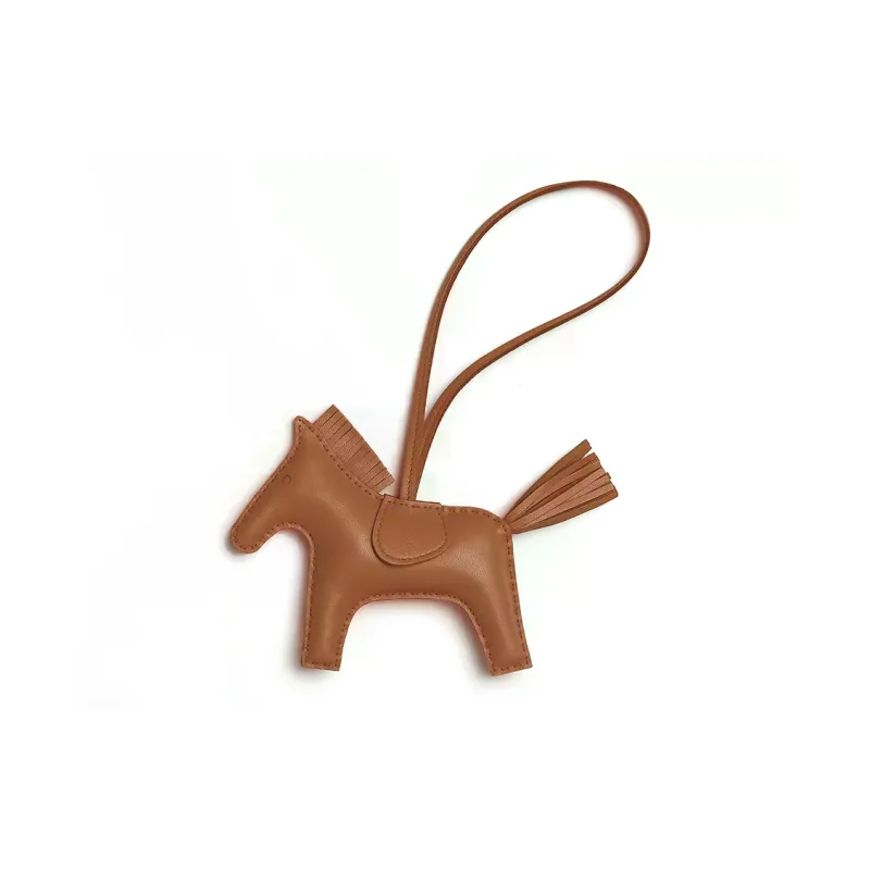 HERMES Lambskin Pendants Unisex Brown-0