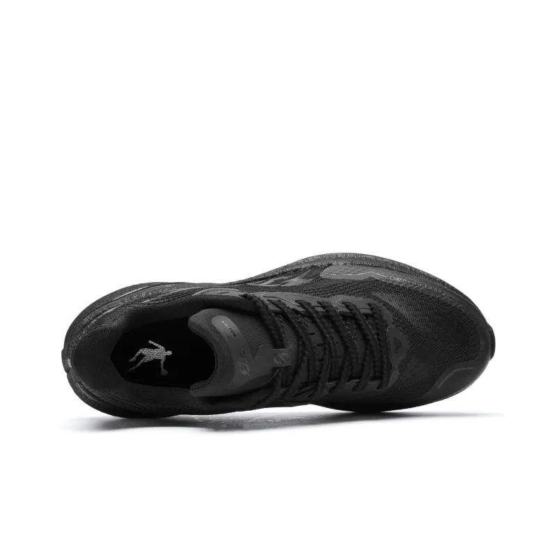 QIAODAN Shock Absorbers Slip Resistant Breathable Low Top Rubber Outsole Sprint Running Shoes Men's Black Silver-4
