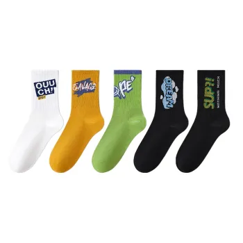H YXIANG Mid Calf Socks Men's 5 Pack