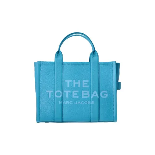 MARC JACOBS Leather Tote Bag Shopping Bag Shoulder Bag Handbag Medium Size Women's Turquoise Water
