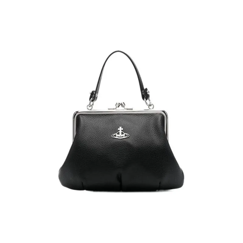 Vivienne Westwood Leather Dumpling Bag One Shoulder Crossbody Portable Wallet Women's Black-1