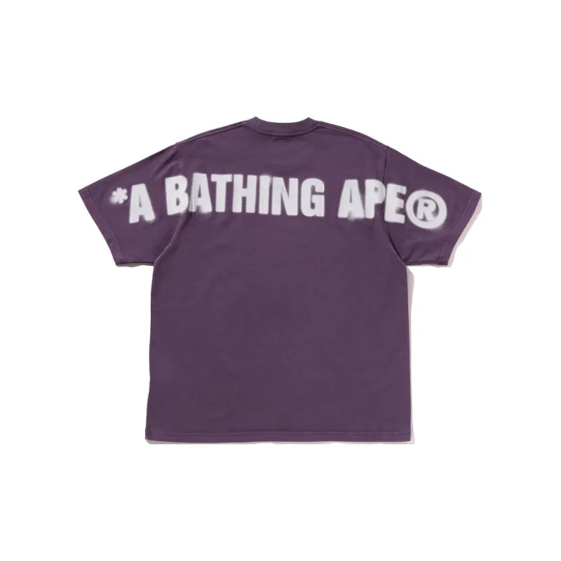 A BATHING APE Spray Ape Head Garment Dyed Relaxed Fit Tee-1
