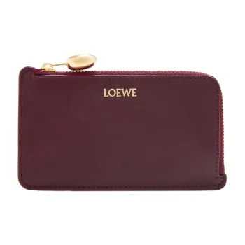 LOEWE Shiny Nappa Calfskin Card Holder Card Holder Women's Burgundy Red