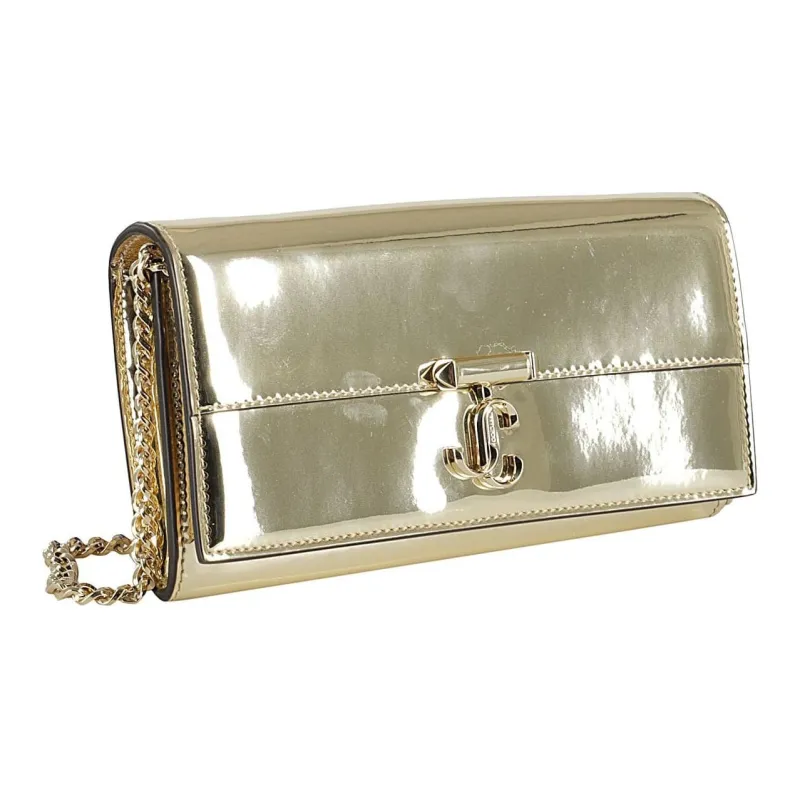 Jimmy Choo Avenue Leather Wallet Women's Gold-1