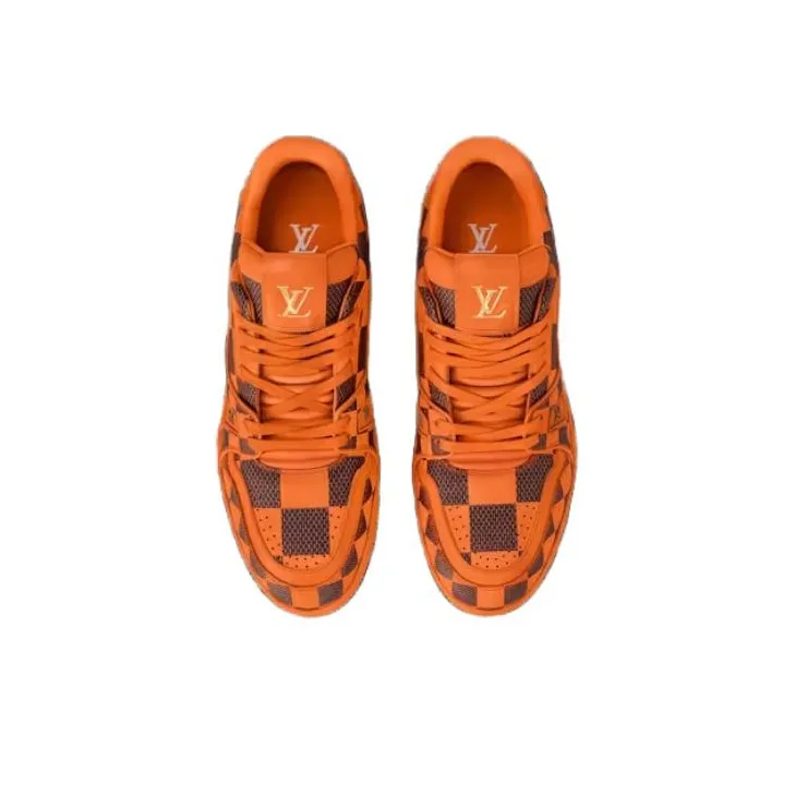 LOUIS VUITTON Lv Trainer Sneaker Damier Pop Orange-3