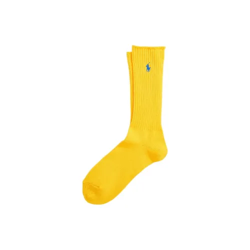 Polo Ralph Lauren SS24 Mid-Calf Socks Men's 1 Pack Bright Yellow