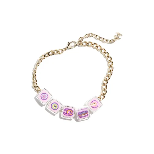 CHANEL Metal Resin Rhinestone Necklaces Unisex Multicolor