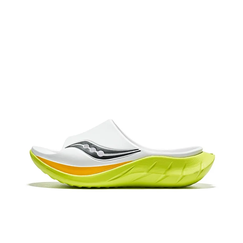 Saucony Cradle 2 EVA Cut Out Slip Resistant Slide Slippers Unisex White Green Black-0