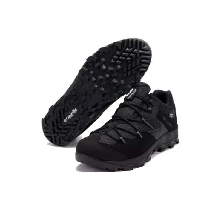 Columbia Cushioning Wear Resistant Low Top Hiking Shoes Men's Black-4
