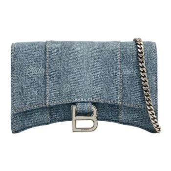Balenciaga Denim Hourglass Bag, Crossbody Bag, Shoulder Bag Women's Denim Blue
