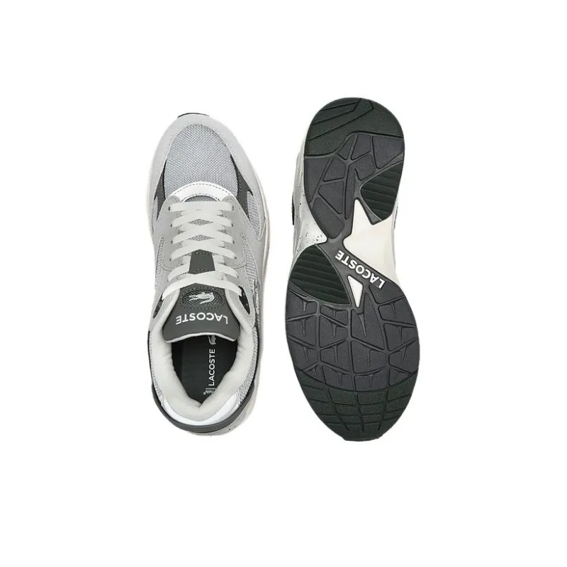LACOSTE Breathable Lightweight Low Top Casual Shoes Men's Gray-3