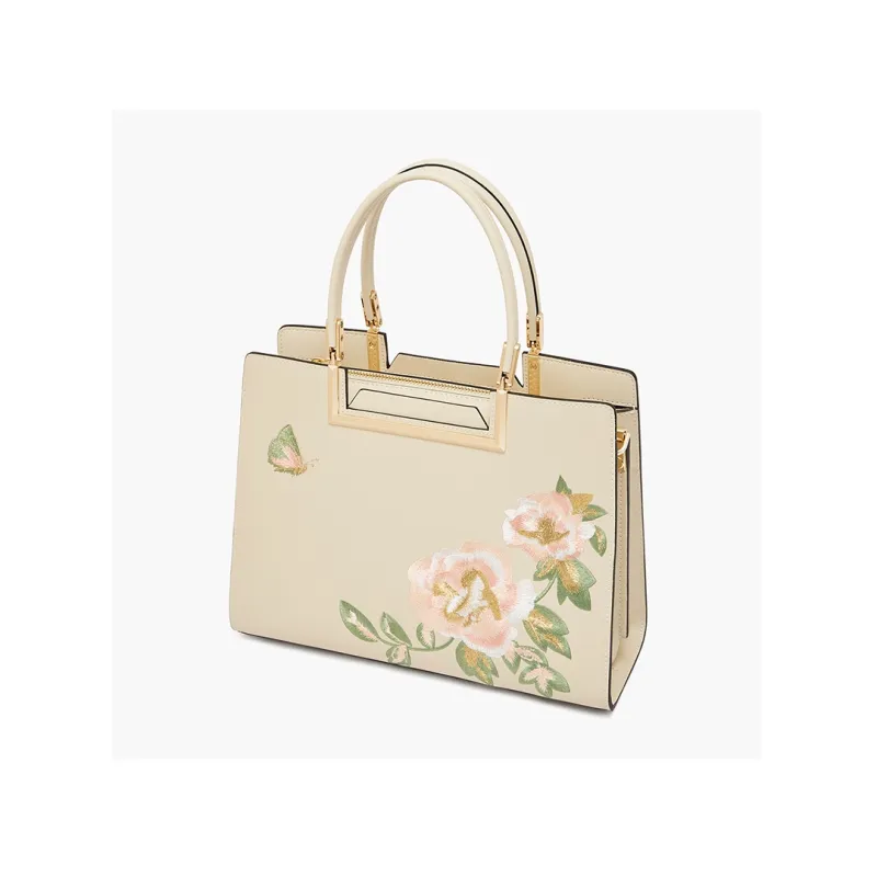 Geshiman Cow Leather One Shoulder Handbags Medium Size Women's White/Apricot/Royal Blue/Burgundy-1