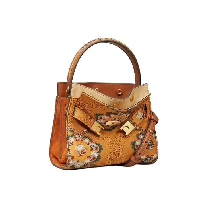 TORY BURCH Brocade With Leather Shoulder Bag Crossbody Bag Handbag Women's Sunset Bonfire-1
