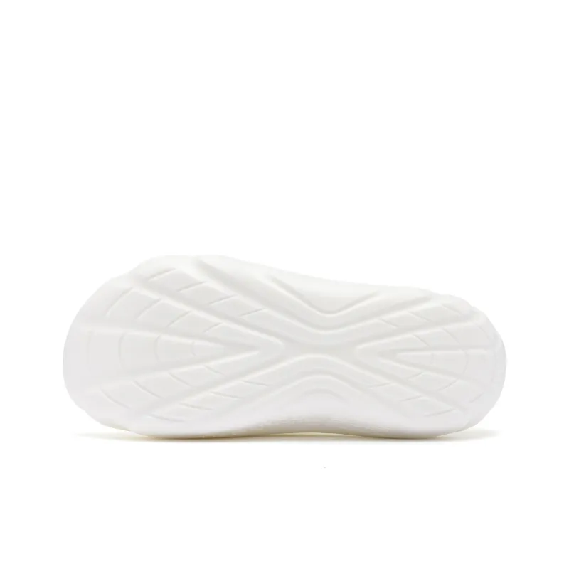 QIAODAN Gravitational Drag Quick Drying Slip Resistant Abrasion Resistant Quiet Slide Slippers Men's White-4
