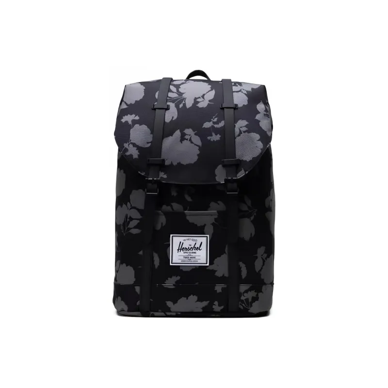 Herschel Polyester Backpacks Large Size Unisex Print Black-1