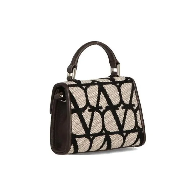Valentino Leather Handbag Women's Beige & Multicolor-3