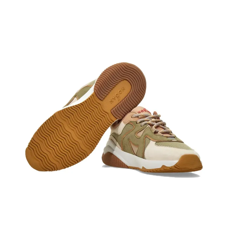 HOGAN H597 Shock Absorbers With Slip Resistant And Abrasion Resistant Properties Low Top Casual Shoes Women's Green-5
