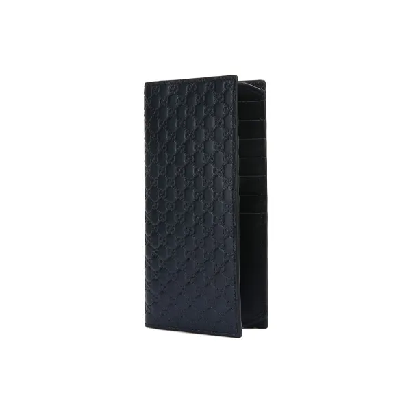 GUCCI Cow Leather Wallet Men's Dark Blue/Navy Blue-1