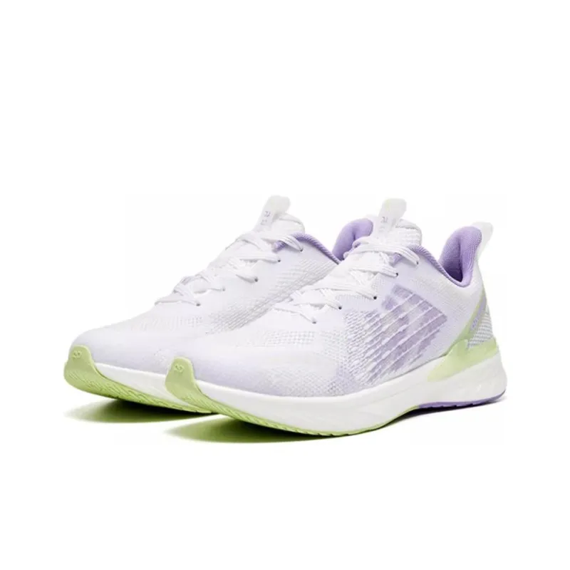 QIAODAN Boundless 4.0 Shock Absorbers With Slip Resistant Features Low Top Running Shoes Women's White Purple-2